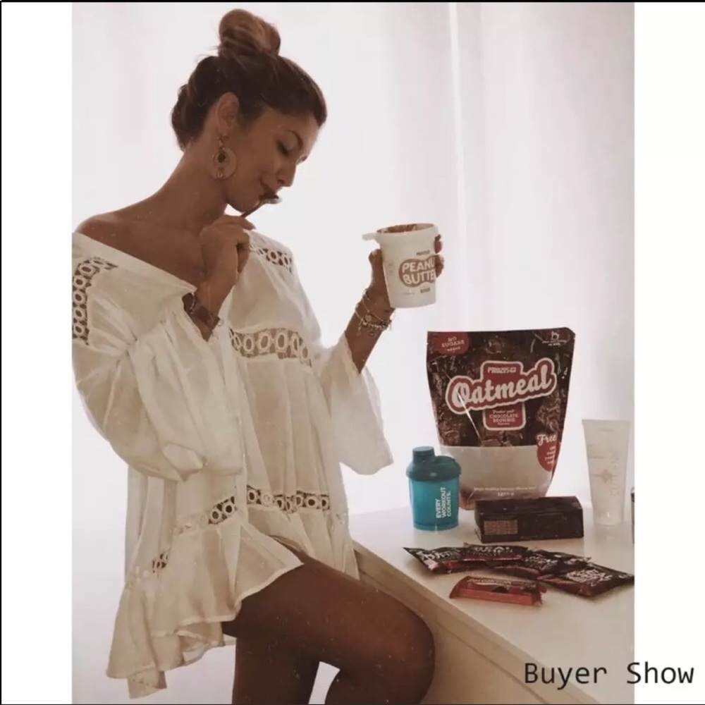 RESTOCKED! White Eyelet Beach Coverup - Picture 2 of 6